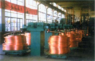 无氧铜杆上引生产线